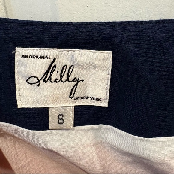 Milly brown orange blue colorblock sleeveless belted dress pockets size 8 NWT - Picture 8 of 16